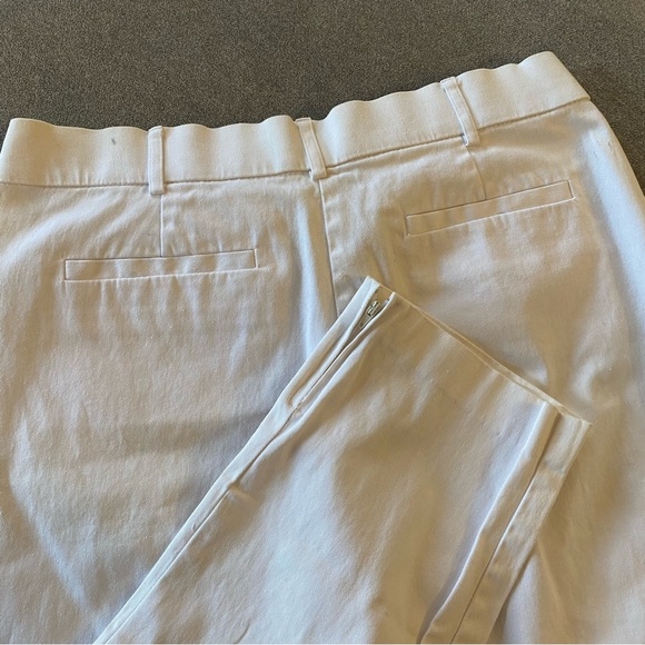 White Capri stretchy with ankle zip - Picture 4 of 6